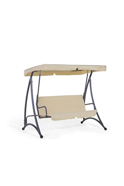 Vip Home Concept Market Ürünleri Vip Gölgelikli Salıncak Minder Takımı, Bahçe Salıncak Minderi Krem Renk