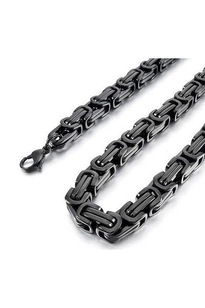 The Collection Men's Black Color Steel Thick 6 Mm King Chain