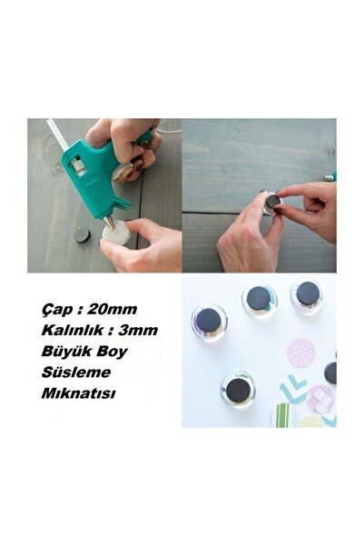 Dünya Magnet 50 Adet 20x3 Büyük Yuvarlak Ferrit Mıknatıs -kokulu Taş-nişan Süsleme Mıknatısı(50'li Paket)