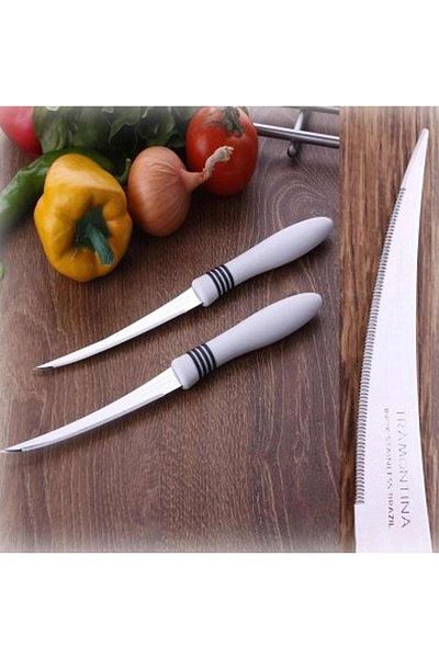 TRAMONTINA Since 1911, Made In Brazil - Cor&cor 2 Pieces Tomato Knife Set With Stainless Steel Blade