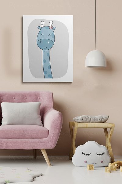 KanvasSepeti Tablou înrămat cu cadru de pânză cu model abstract decorativ pentru camerele băieților și fetelor