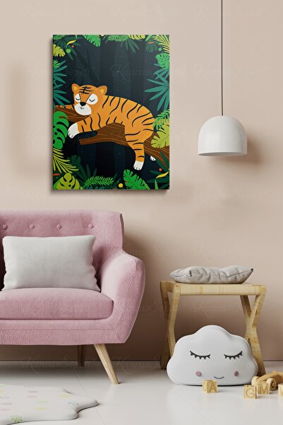 KanvasSepeti Dekorativna slika u okviru od platna sa Sa apstraktnim dezenom f...