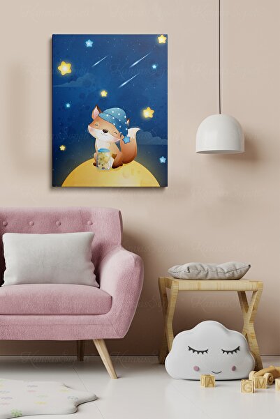 KanvasSepeti Dekorativna slika u okviru od platna sa Sa apstraktnim dezenom f...