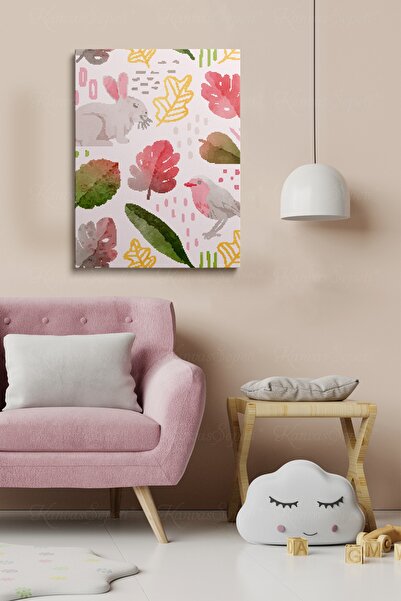 KanvasSepeti Dekorativna S Sa apstraktnim dezenom figura na platnu u okviru z...