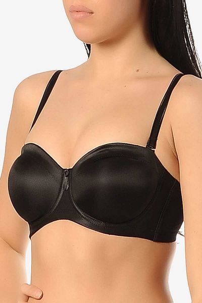 Yeni İnci Black Women's Beige Strapless Gathering Minimizer Bra 1680 New Season