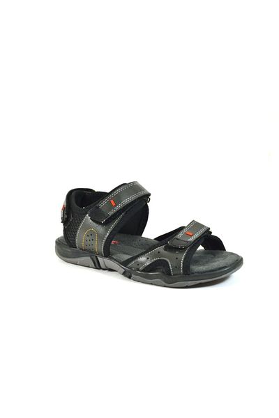 Bayrak Genuine Gray Leather Orthopedic Boys' Sandals 26-36