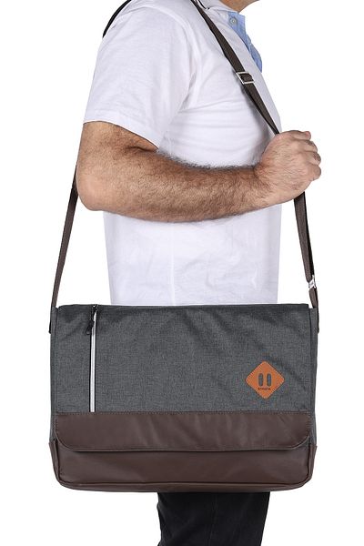 Strong Bag Geantă unisex afumată pentru poștaș cu compartiment pentru laptop și curea de umăr
