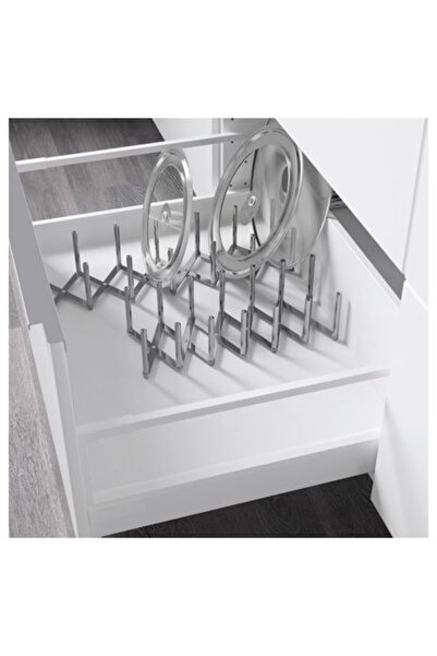 Meridyen Tencere Kapağı Düzenleyici 14x10 Cm Dukkan Mutfak Dolabı Düzenleyici Katlanır Kapaklık