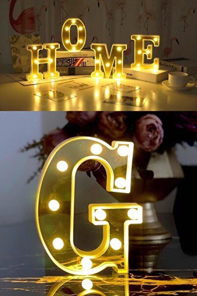 Murido Dekoratif Led Işıklı 3d G Harfi Büyük Boy Organizasyon Doğum Günü Kutlama
