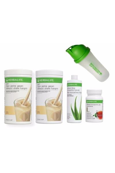 Herbalife Set 2 Adet Vanilya Shake 1 Ad. Aloevera 1 Ad. Klasik Çay 50 gr Ve S...