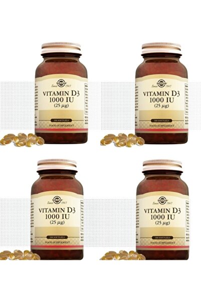 Solgar 1000 Iu D3 Food Supplement in Softgel - 4 Pieces