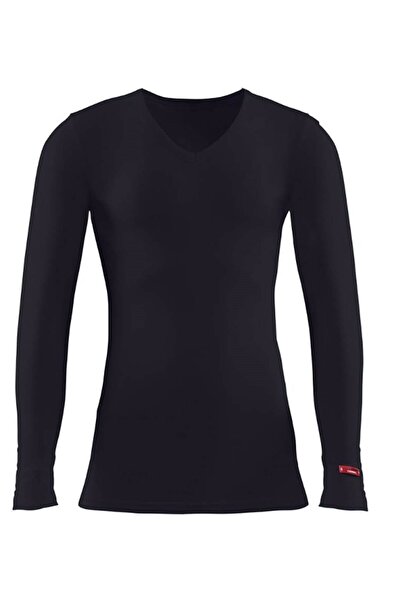 Blackspade Ανδρικό μαύρο χειμερινό μακρυμάνικο θερμικό εσώρουχο με λαιμόκοψη ...