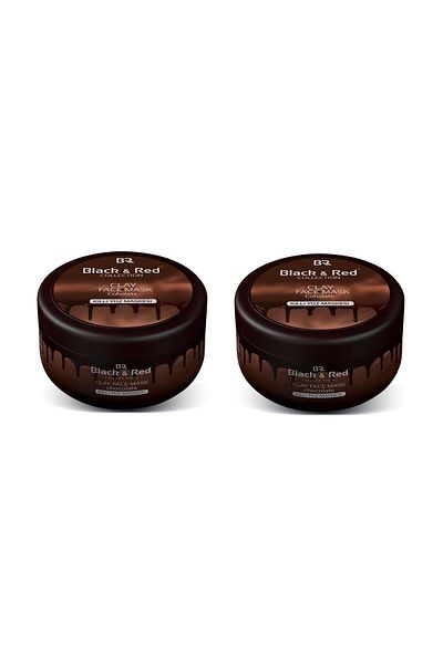 Black Red Black Clay Facial Cleansing Mask with Chocolate 400 Grx2 Pieces