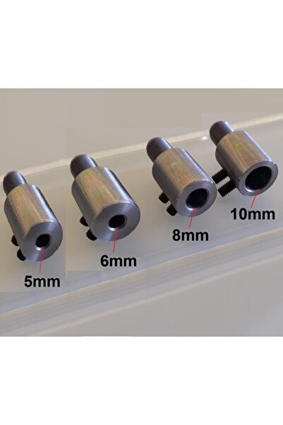 Depolife Mandren Motor Için Bağlantı Şaftı Somunlu Kaplin Adaptör Mandren 5mm-6mm-8mm-10mm Mil Uyumlu 4lü