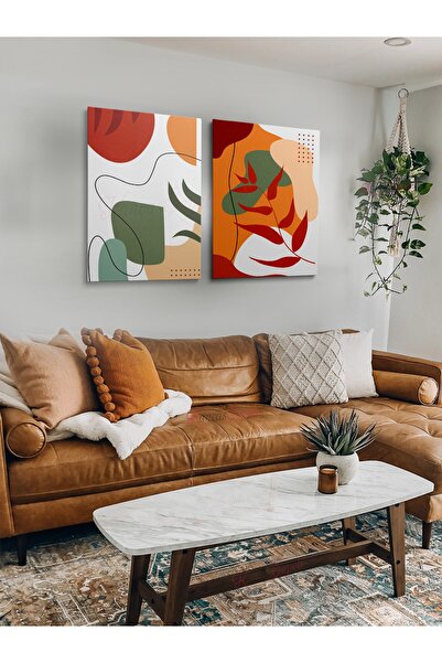 KanvasSepeti Σετ 2 Boho Bohemian Bohe Retro Art Abstract Painting Διακοσμητικ...