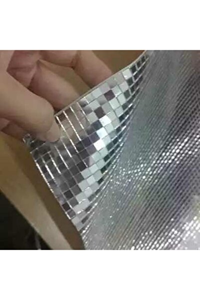 DEKOELF 25 Adet 10mm Kendinden Yapışkanlı Buton Ayna Disko Topu Aynası Plaka ölçü 30x30