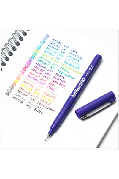 artline 200 Fine 0.4 Fineliner Felted Pen Red