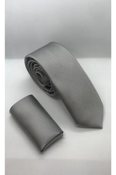 Botti Kravat Men's Gray Slim Dobby Tie