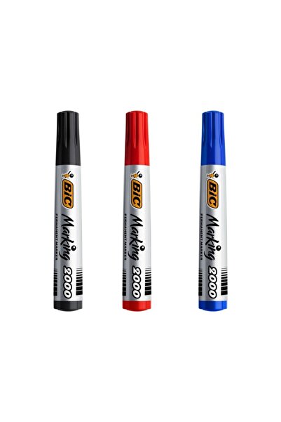 Bic 2000 Permanent Markör Kalem Yuvarlak Uç 3'lü Set