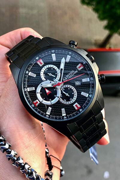 Sergio Tacchini Full Çelik Siyah Erkek Kol Saati