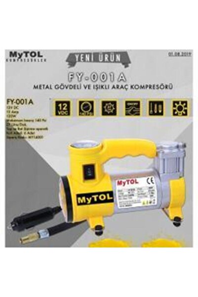 MYTOL Fy-001a Metal Gövdeli Ve Işıklı Araç Kompresörü