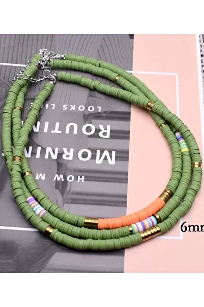 ESUSO 3pcs African Vinyl Beads Heishi Lady Women's Fimo Necklace Choker