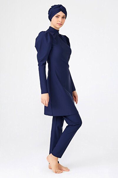 Adasea 4252 Likralı Koyu Lacivert Tesettür Mayo