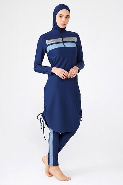 Adasea 4251 Lycra Dark Navy Model Hijab Swimsuit
