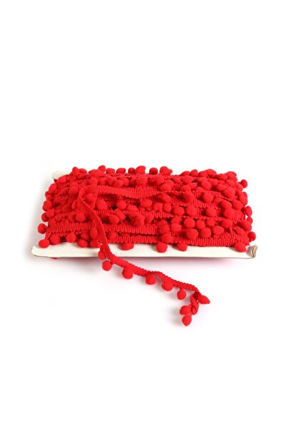 Koza Fermuar Kırmızı Şerit Ponpon Kurdele 20 Mt