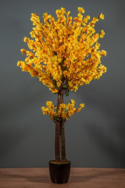 YAPAY ÇİÇEKÇİNİZ 120 Cm Sarı Bahardalı Ağacı