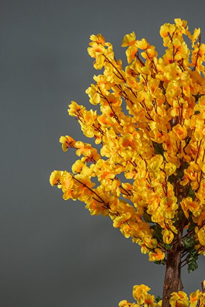 YAPAY ÇİÇEKÇİNİZ 120 Cm Sarı Bahardalı Ağacı