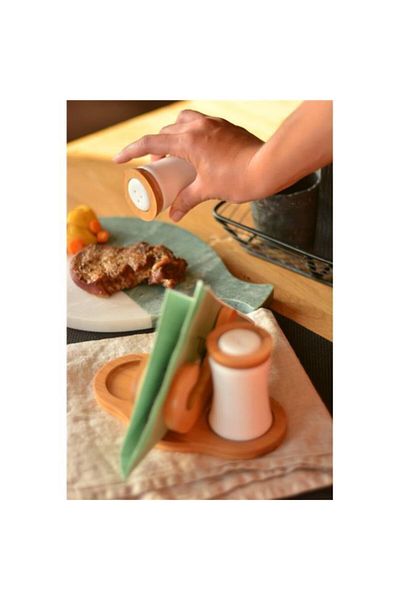 Bambum Chava Salt and Pepper Shakers Set - with Napkin Holder