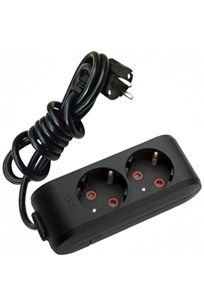 VİKO Multi-let Siyah 2'li Grup Prizanh Top. Çocuk Korumalı Kablolu -5mt.