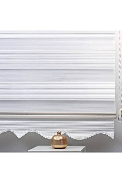 Brillant Pliseli Stor Zebra Perde Etek Dilimli (beyaz)