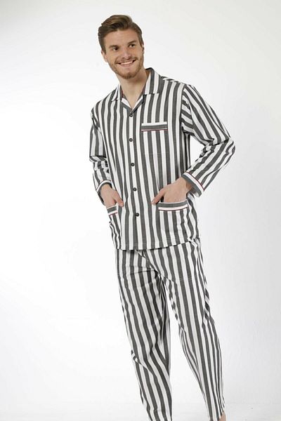 SWATİ Σετ ανδρικής πιτζάμας 4007 Gaffur Stripe Poplin