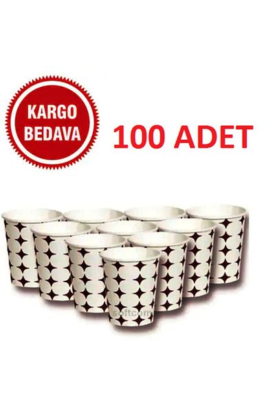 ERSİN AMBALAJ 3 Compartment Foam Plate Spoon Fork Cardboard Cup Eco Wedding Mevlüt Set 100 Pieces Set