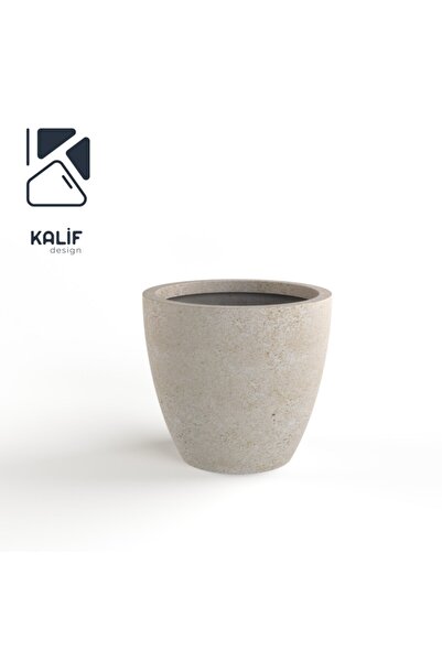 Genel Markalar Hafif Beton Saksı (TERRAZO) Indra (L) 44x42 Krem