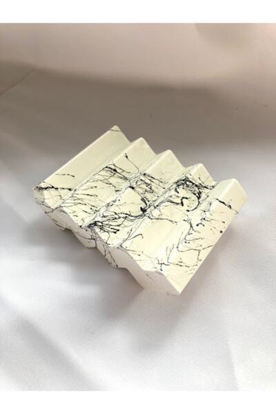 Orange Atelier Διακοσμητικό Ζιγκ-ζαγκ Χειροποίητο Δοχείο Σαπουνιού από Μπετόν