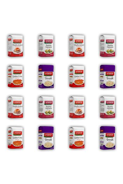YAZAR Irmik+galeta Unu+pudra Şekeri+buğday Nişastası Seti 16lı