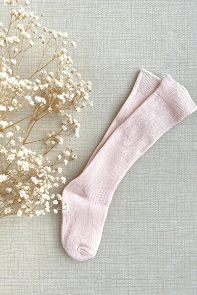 Esra's Store Salmon Pink Baby Girl Knee Socks