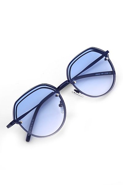 Angel Eyes Ae2009c4b4474 Blue Gradient Oval Framed Unisex Sunglasses