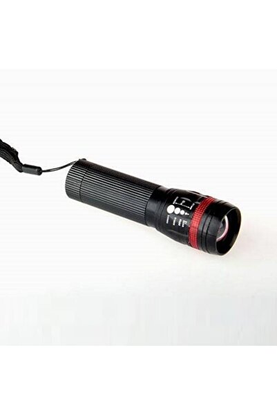 FırsatVar 2 Km Mesafede Etkili Alüminyum Kasa Led El Feneri Pilli Işıldak