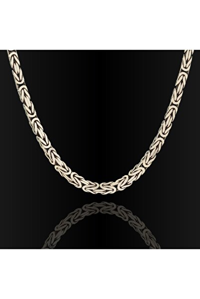 Takıdepo Kare Kral Model 3,90 mm Erkek Gümüş Zincir Kolye