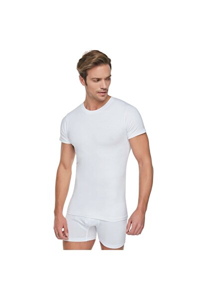 Tutku Men's White 12-Pack Crew Neck Undershirts