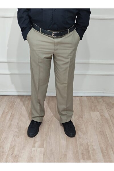 nacar çarşı Erkek Klasik Kesim Toprak Rengi Kumaş Pantolon