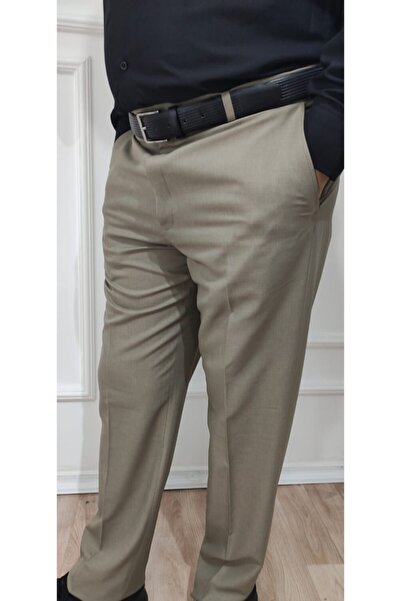 nacar çarşı Erkek Klasik Kesim Toprak Rengi Kumaş Pantolon
