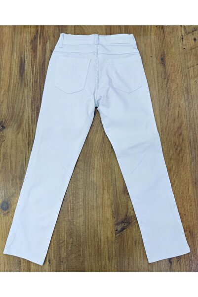 ALKANO Kız Çocuk Beyaz Likralı Saten Pantolon