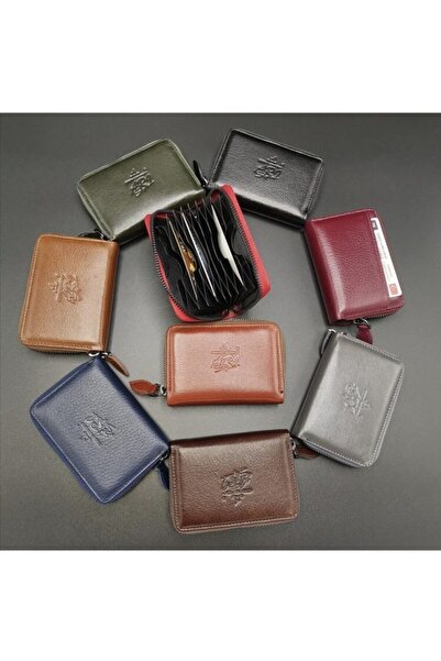 LUCCACCI Δερμάτινη θήκη για κάρτες και χρήματα ακορντεόν γκρι (ΓΝΗΣΙΟ ΔΕΡΜΑ)