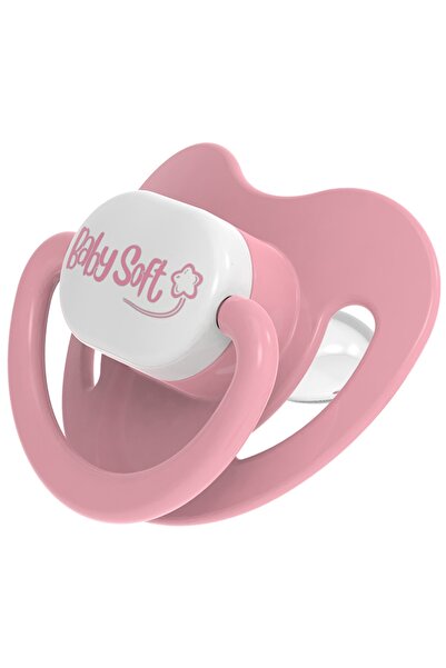 Babysoft لهاية ذات لون وردي بتصميم خاص مع طرف الحنك مناسبة لعمر 0-6 أشهر لتكو...