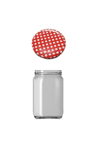 Paşabahçe Glass Jar 720 Cc Punatiyeli with Lid 6 Pieces Honey